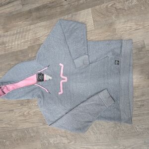 Gray Kimes Hoodie with Pink Accents